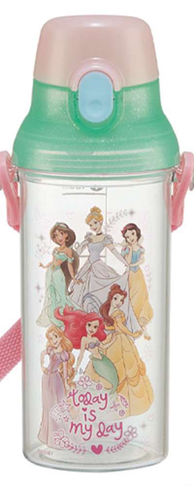 Princess Character One-Touch Clear Bottle Water Container (Japan) 651472