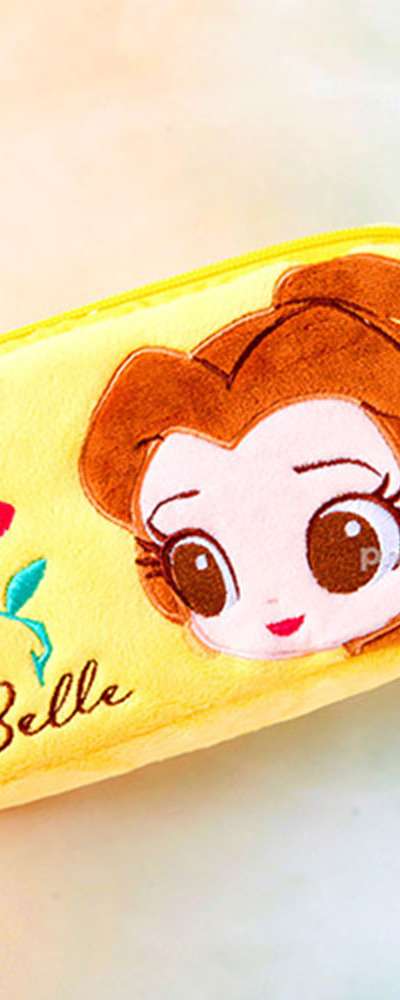 Disney Princess Belle Character Two-Zipper Quilted Square Pouch 168275