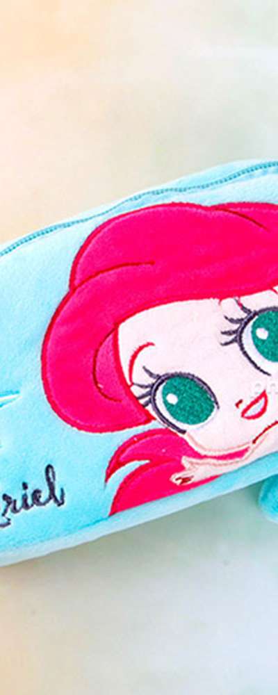 Princess Character Dual Zipper Quilted Pencil Case Square Pouch (The Little Mermaid) 168282