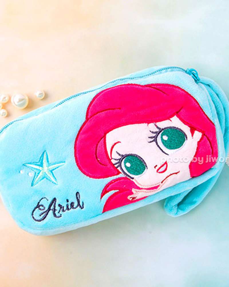 Princess Character Dual Zipper Quilted Pencil Case Square Pouch (The Little Mermaid) 168282