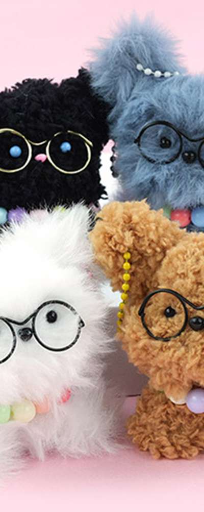 Puppy Keyring Pom-Pom Doll DIY Set Vol.3 2-Pack 684957