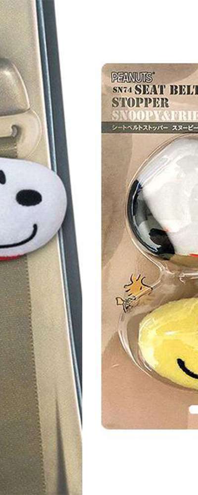 Snoopy Character Vehicle Seatbelt Clip Stopper 2-Piece Set (Japan)