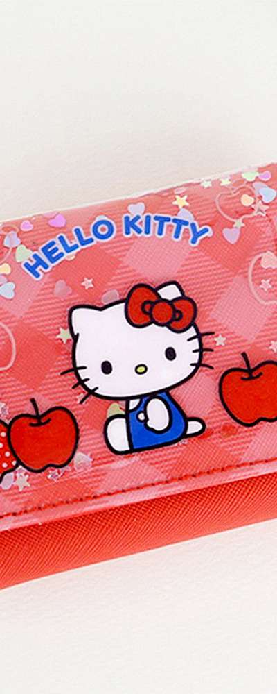 Hello Kitty Character Happy Sequin Half Wallet 789169