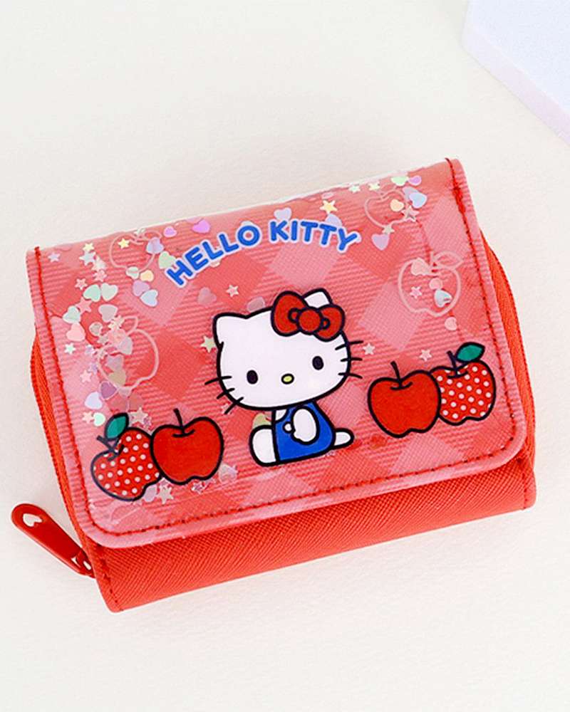 Hello Kitty Character Happy Sequin Half Wallet 789169