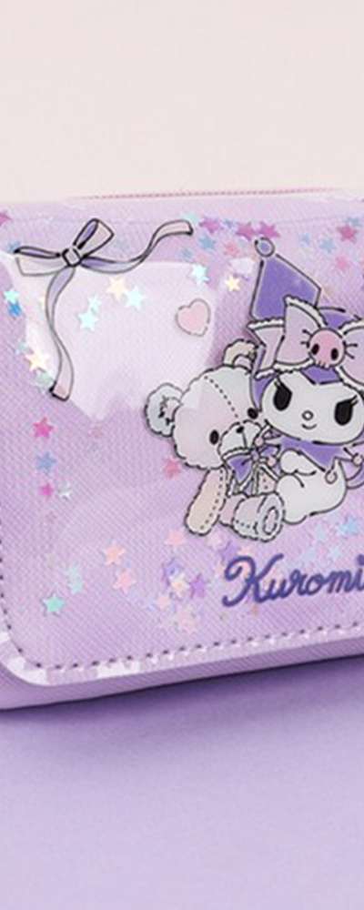 Kuromi Character Happy Sequin Wallet 784959