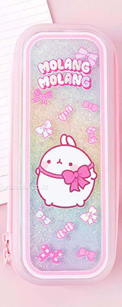 Molang Character Sparkly Pouch Plush Pencil Case 776145