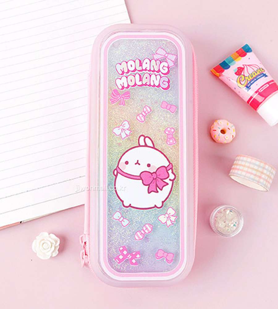 Molang Character Sparkly Pouch Plush Pencil Case 776145