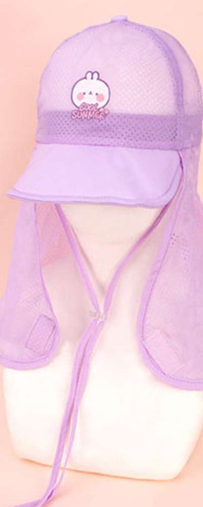 Molang Character Aqua Flap Cap Swim Hat (Purple) 770341