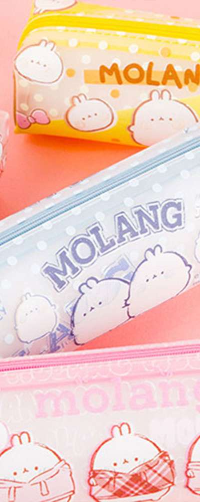 Molang Character Transparent Plush Pencil Case (Random Shipment) 022851