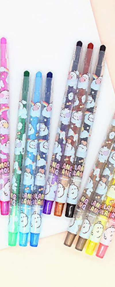 Molang Character 16-Color Twisty Colored Pencil Set (Random Design) 022585