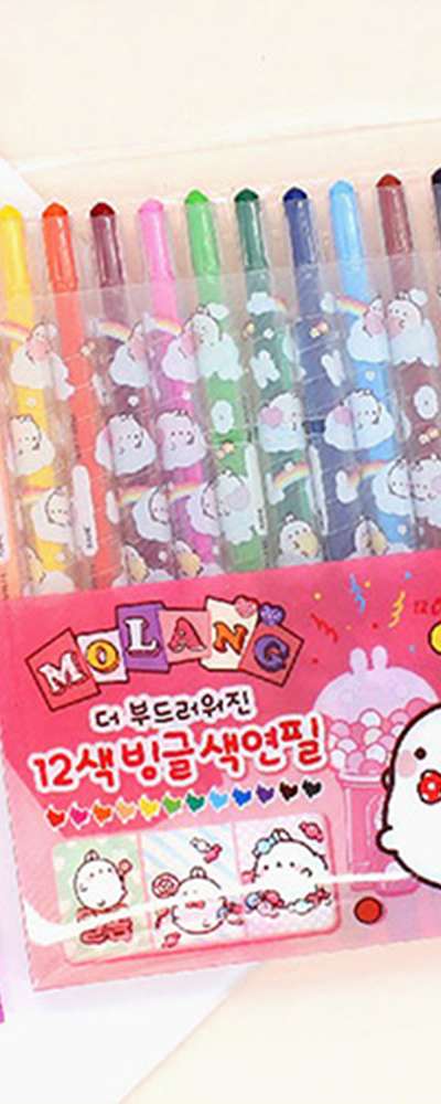 Molang Character 12-Color Bungles Colored Pencils (Random Shipment) 022578