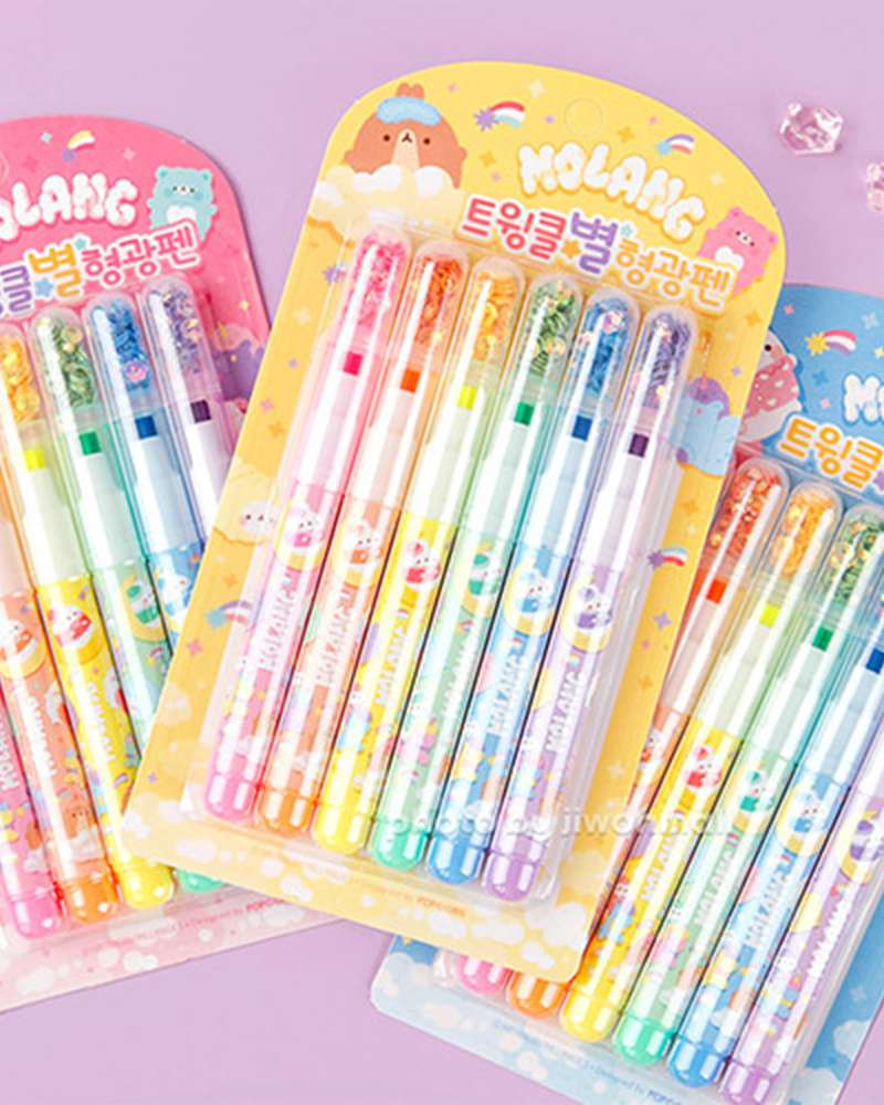 Molang Character Twinkle Star Highlighter 2-Piece Set (Random Assortment) 020697