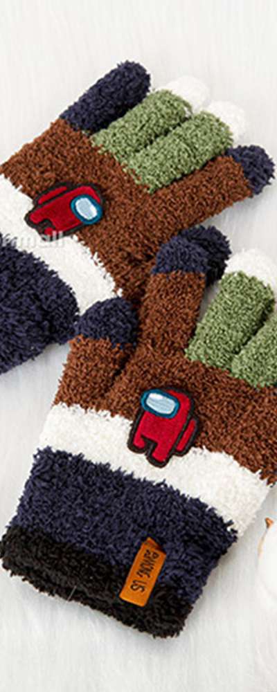 Among Us Character Block Ojii Nalgaesa Gloves Winter Gloves 223150