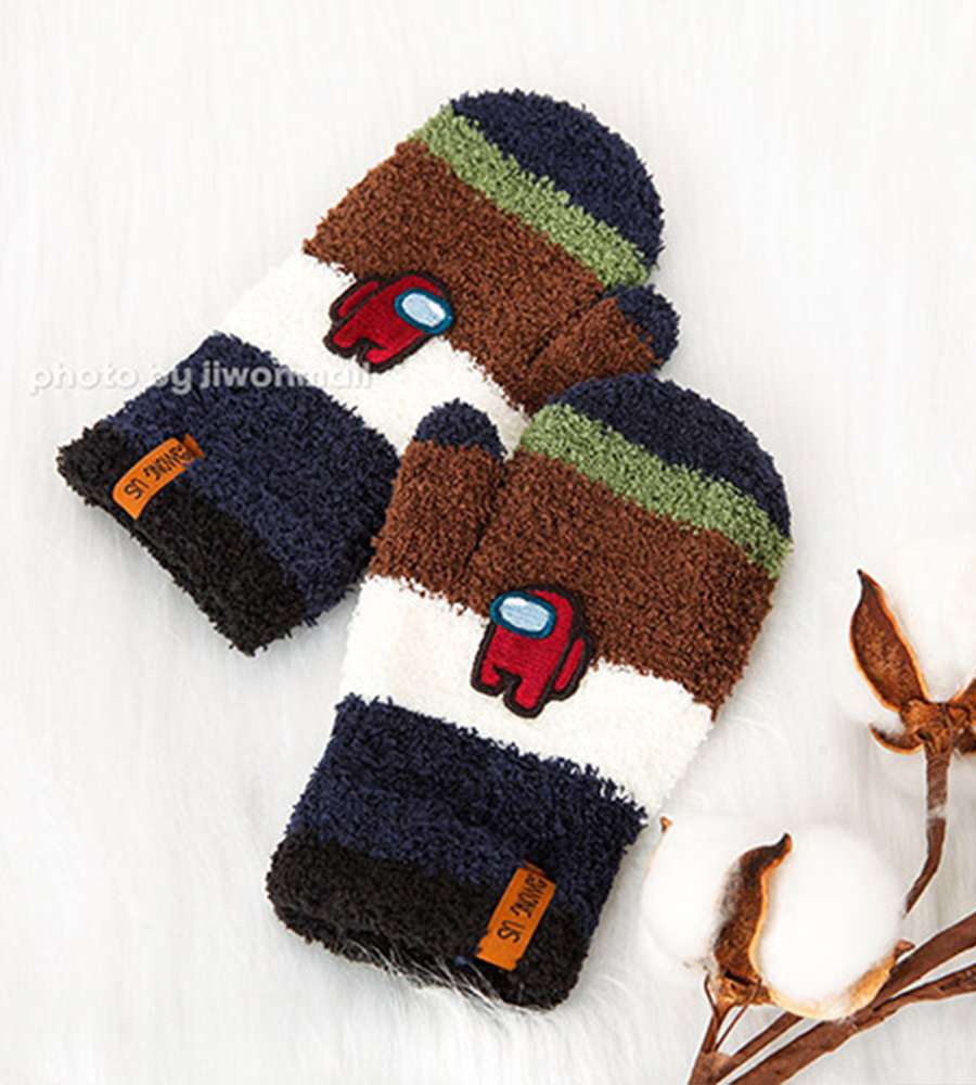 Among Us Character Block Thumb Fleece Winter Gloves 223174