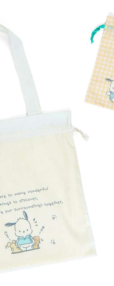 Pochacco Character Tote Bag and Drawstring Pouch Set (Item #512289)