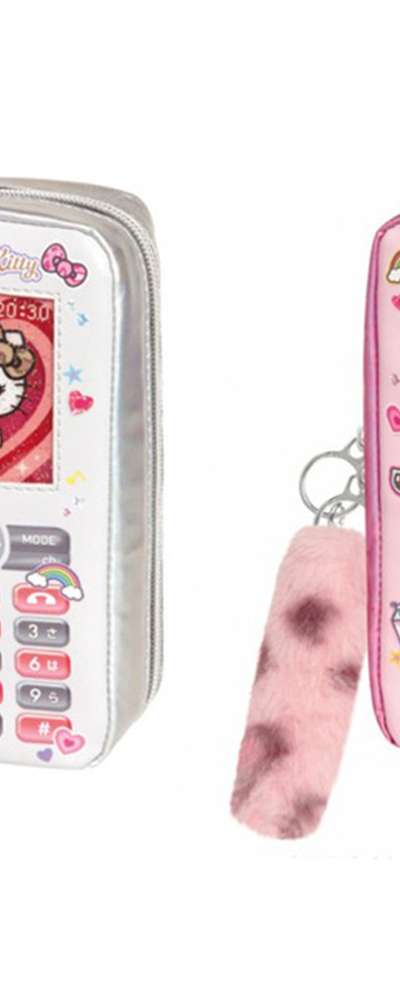 Hello Kitty Character Feature Phone Pen Pouch Plush Pencil Case (After School)