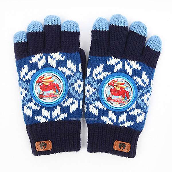 Turning Mecard Red Neo Knit Leather Palm Gloves Kids Gloves 141001