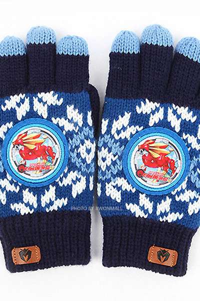 Turning Mecard Red Neo Knit Leather Palm Gloves Kids Gloves 141001