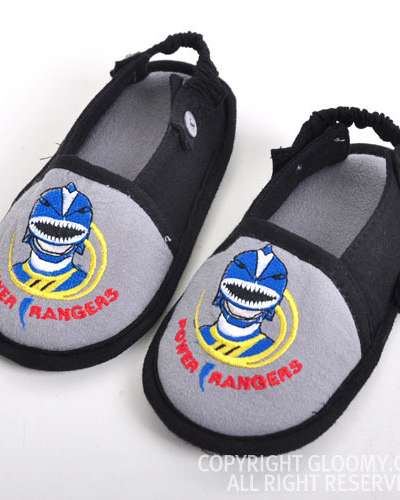 Power Rangers Jungle Fury Character Kids Slip-On Slippers [Gray Black]