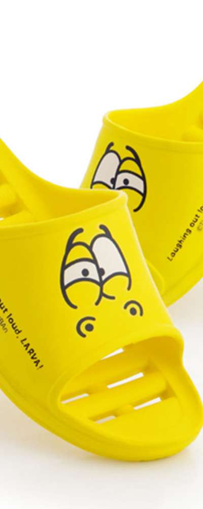 Larva Character EVA Cutout Adult Bathroom Slippers (Yellow) 332035