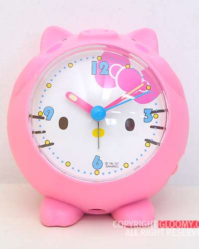 Hello Kitty Face Pig Desk Clock (Japan) [H]