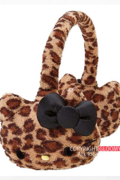 Hello Kitty Face Ear Warmer [Leopard] (Japan)