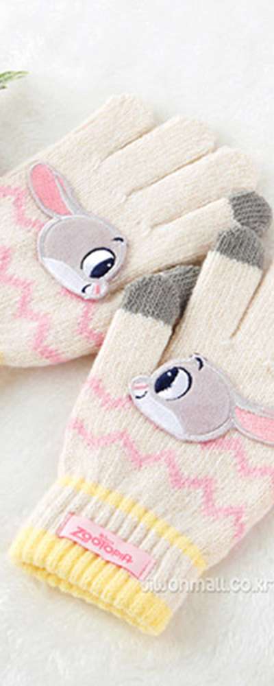 Zootopia Judy Character Zigzag Knit Gloves Winter Gloves 759503