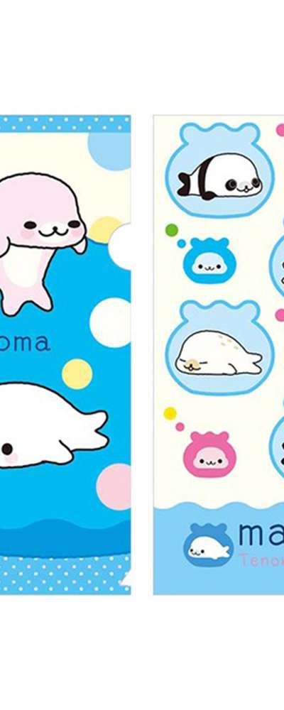 Mamegoma Character A4 Clear File 2-Pack Set (1)