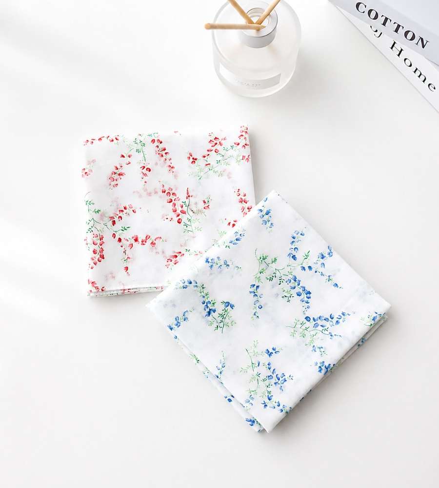 Gauze Cotton Handkerchief & Neck Scarf (Bellflower) Domestic Linen Cotton Handkerchief for Women Hiking