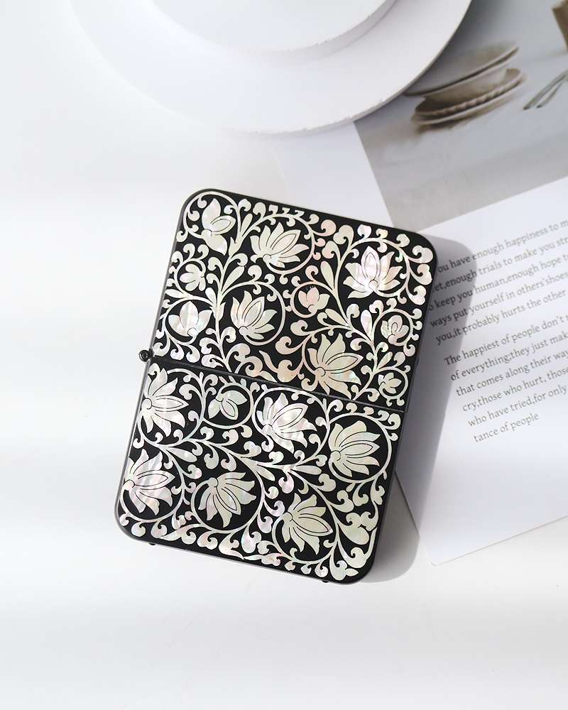 Nacre 777 Nail Clipper Set (Flower Arabesque Design H)