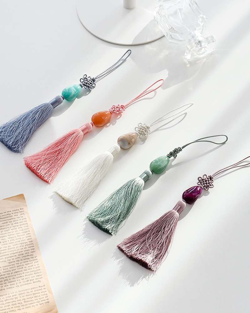Mini Jade Bead Norigae Keychain P