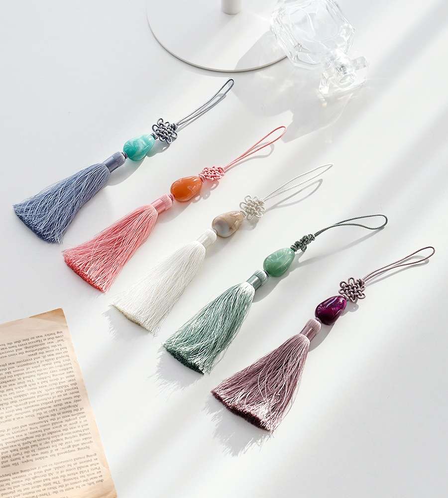 Mini Jade Bead Norigae Keychain P