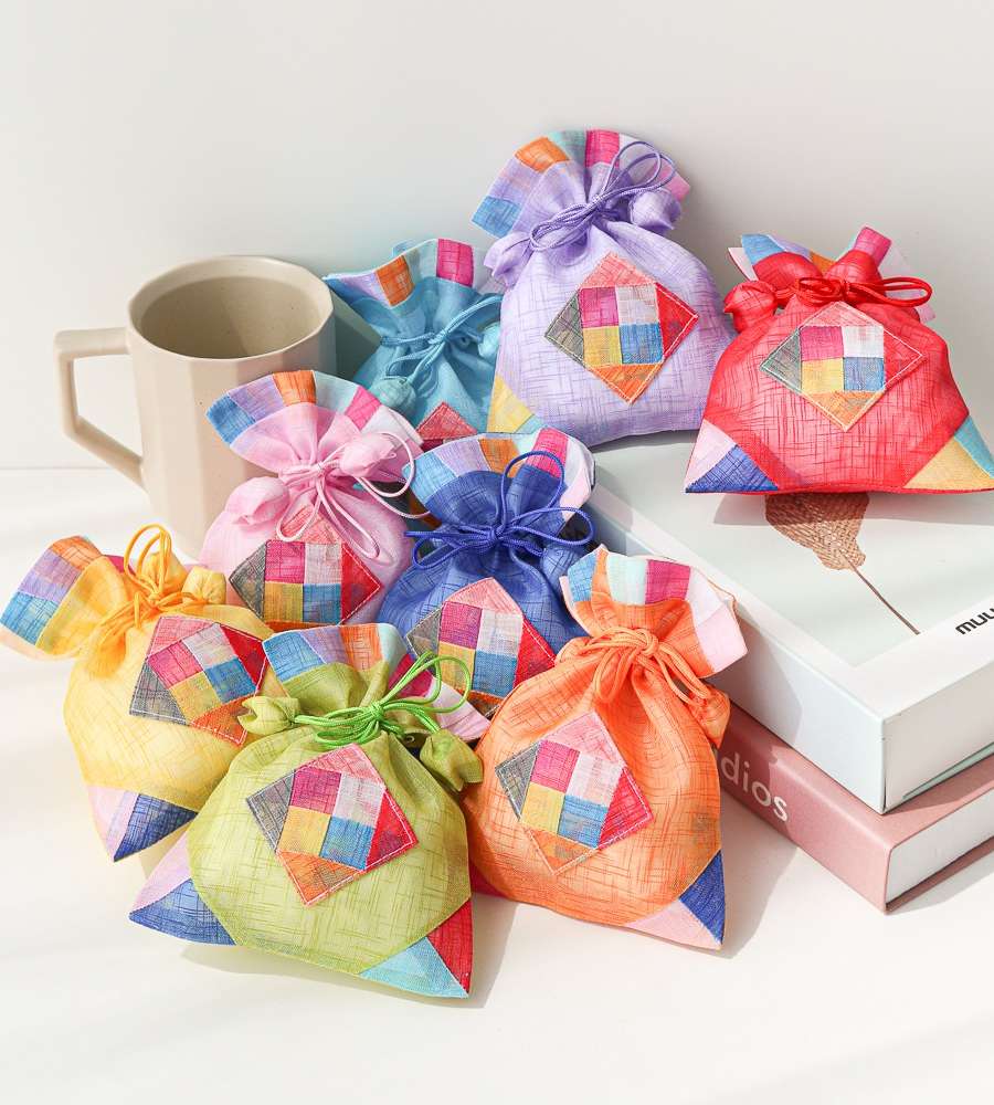 Jogakbo Square Ramie Fortune Pouch (Small) Y
