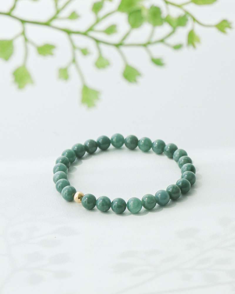 AAA Natural Burmese Jade Dark Gold Field Jade Bracelet 6mm Natural Jade Bracelet