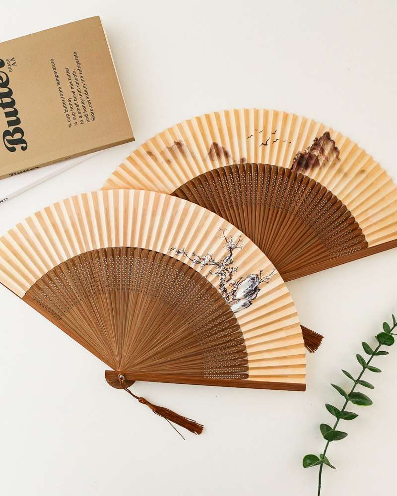 Carved Bamboo Folding Fan (P)