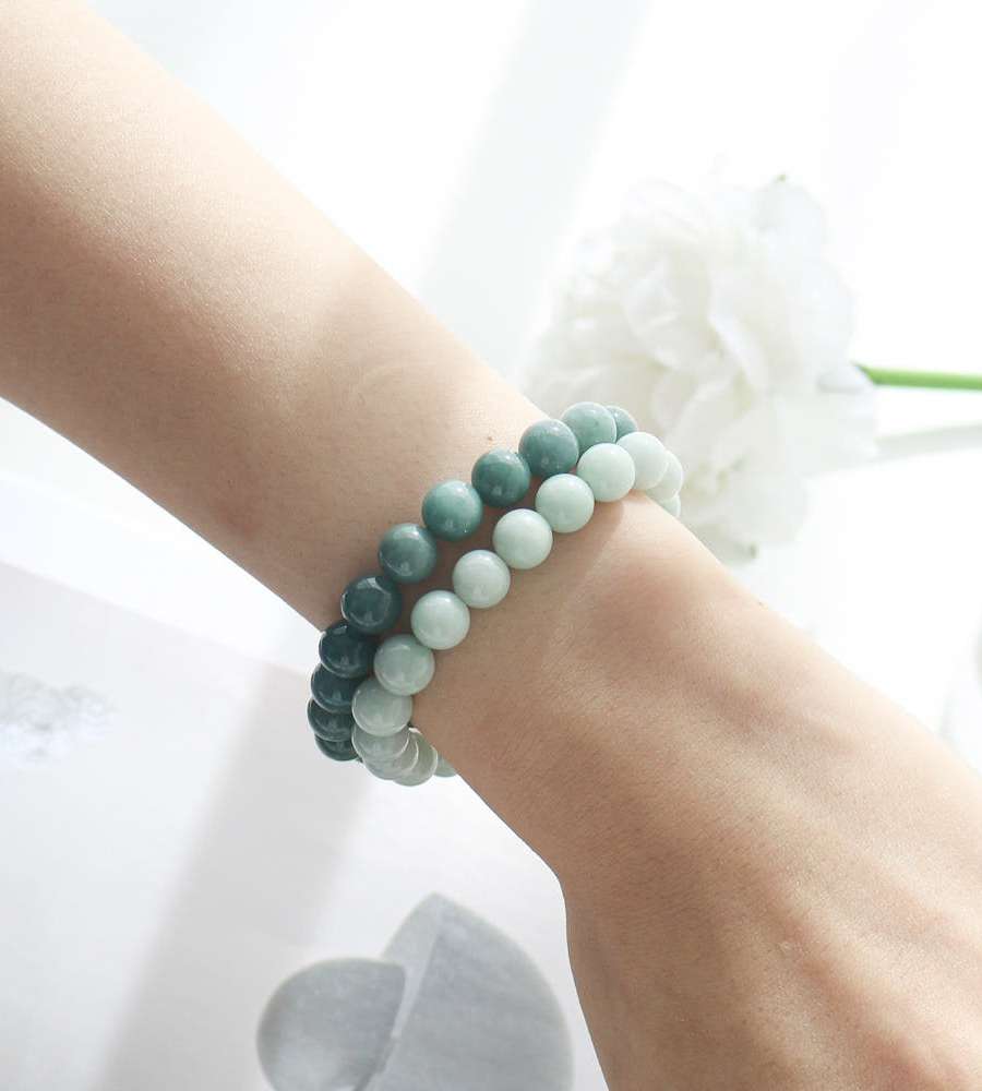 BEST Natural Stone Jade Bracelet Raw Jade Beads Jadeite Prayer Beads Wealth Peace Success Fortune Amulet