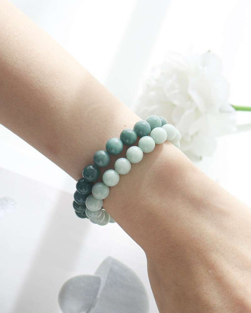 BEST Natural Stone Jade Bracelet Raw Jade Beads Jadeite Prayer Beads Wealth Peace Success Fortune Amulet
