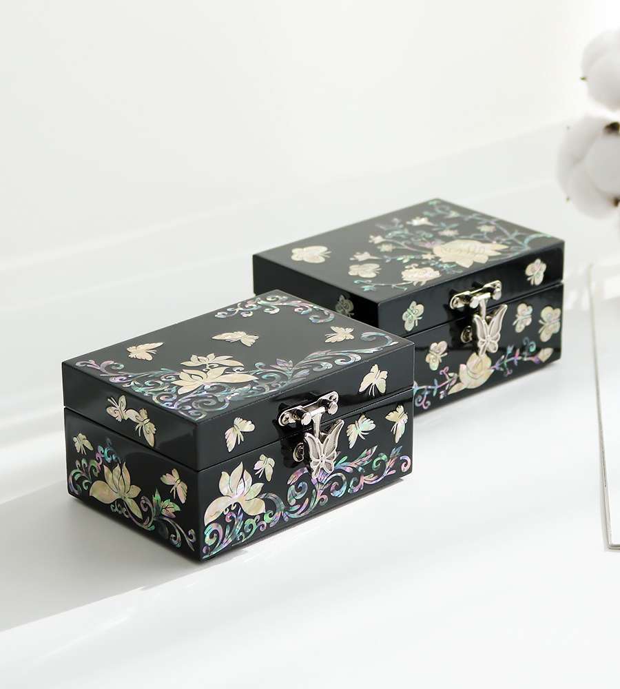 Nacre Lacquerware Mini Jewelry Box 12cm