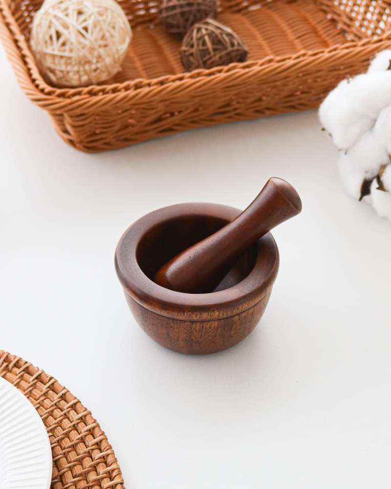 BEST Park's Traditional Wooden Mortar with Lacquer Finish