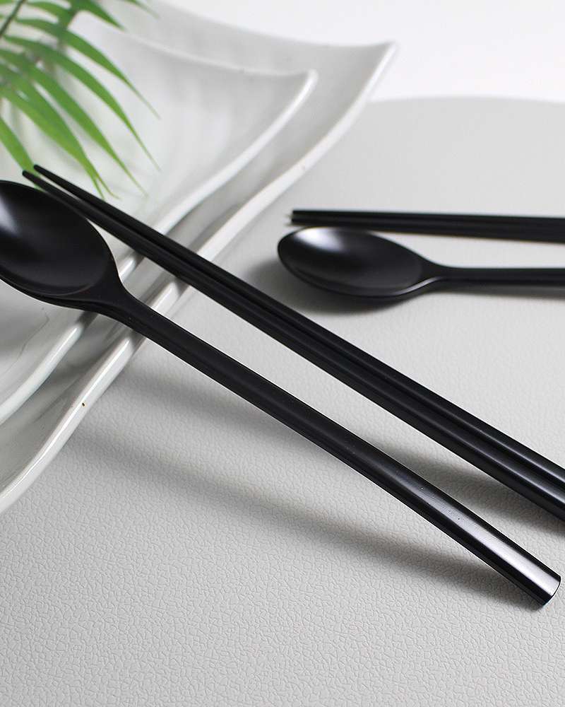 BEST Domestic Premium Lacquered Wood Utensil Set – Spoon & Chopsticks, Single-Serving, Wooden Original Lacquer