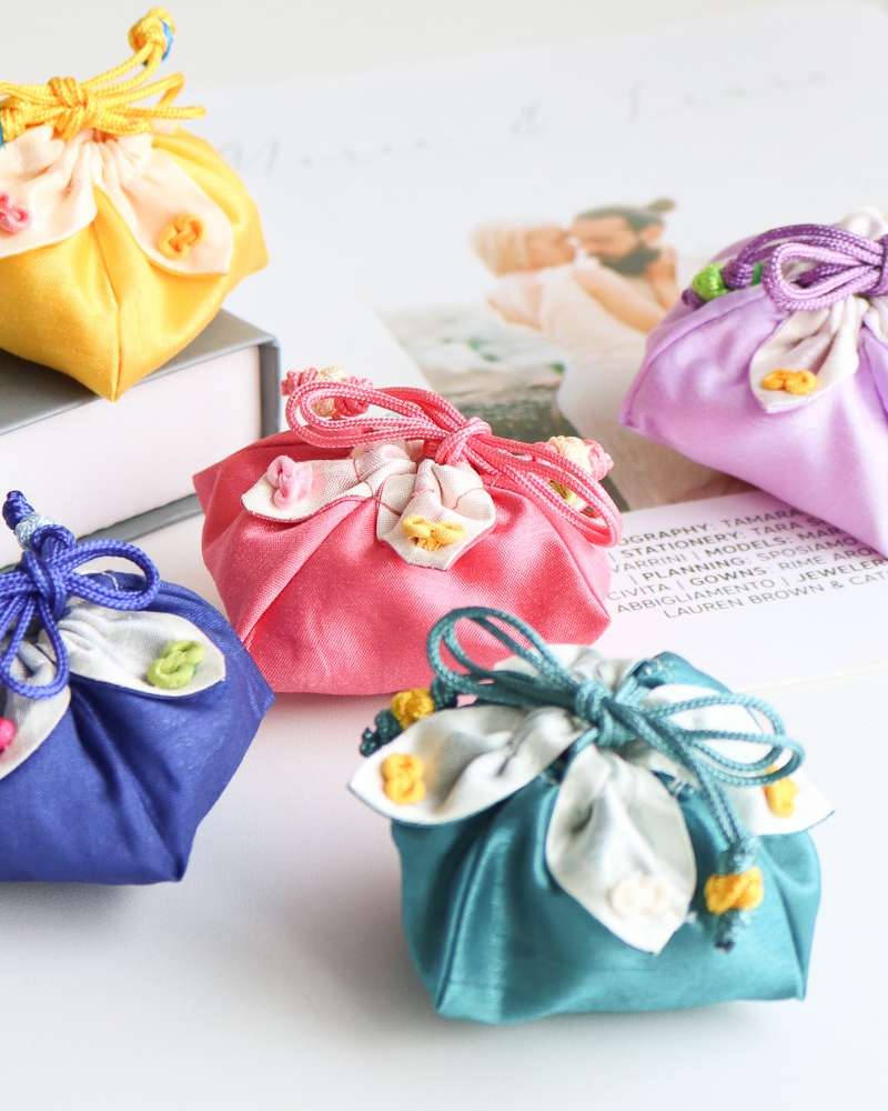 BEST Lotus Segment Round Luck Pouch - Chuseok Seollal Holiday Gift Wrap Scent Pouch Traditional Souvenir