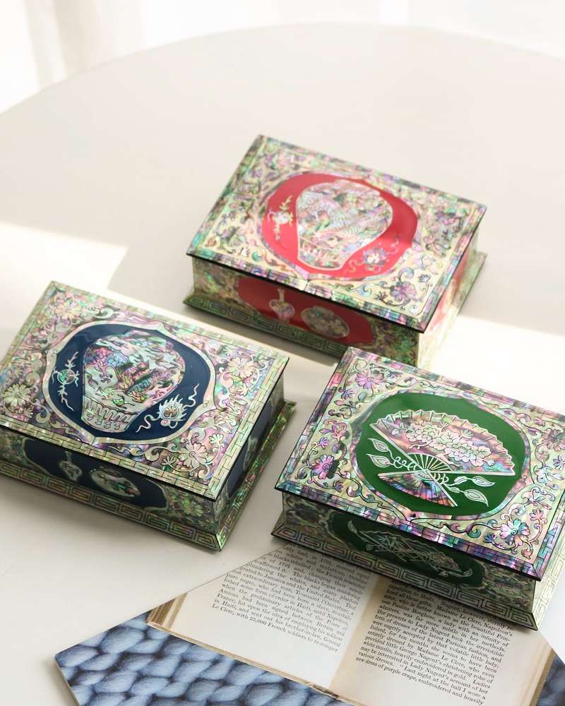 BEST Mother-of-Pearl Lacquerware Case - Business Card Holder and Pen Case with Shell Inlay - Gift for Foreign Buyers