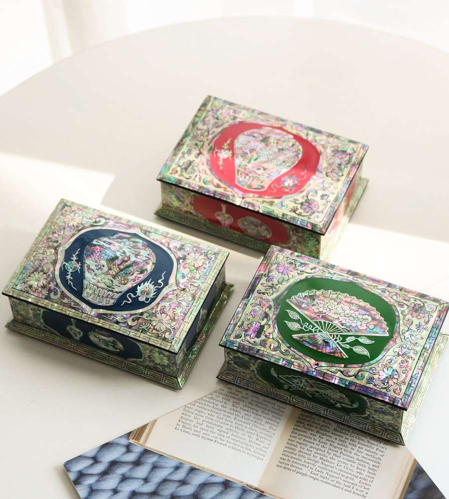 BEST Mother-of-Pearl Lacquerware Case - Business Card Holder and Pen Case with Shell Inlay - Gift for Foreign Buyers