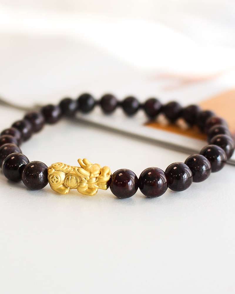 BEST Pixiu Zodiac 12-Animal Praying Beads Buddhist Wealth Mala Bracelet Stone Fashion Zodiac Sign Wish Fulfillment