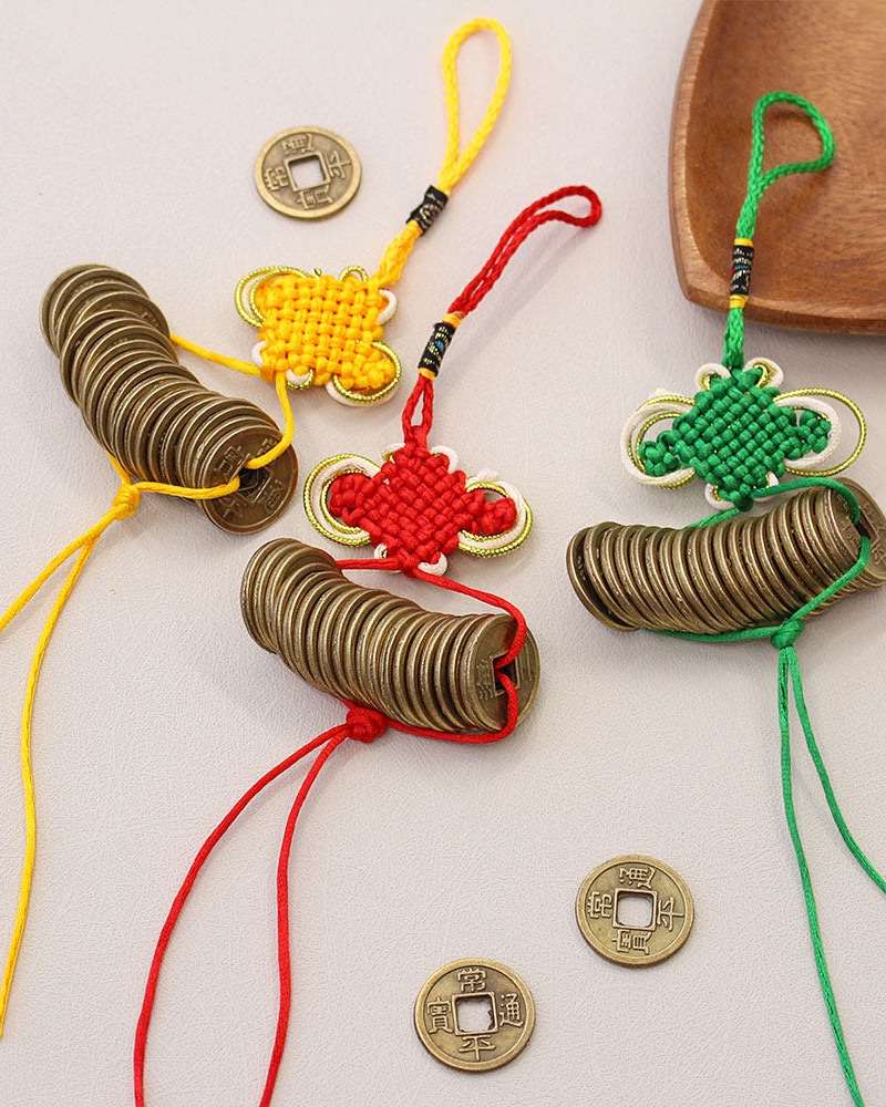 BEST Antique Coins Traditional Knot Set (20 pieces) - Good Fortune & Prosperity Feng Shui Decoration