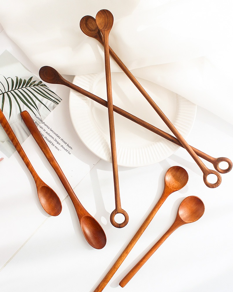 Park's Lacquered Wood Long Teaspoon Muddler Coffee Spoon Handmade