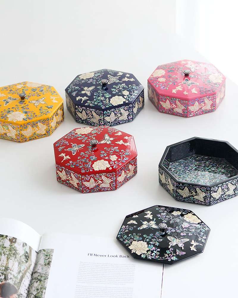 BEST Hexagonal Mini Mother-of-Pearl Box - Shell Jewelry Box, Ring Storage Box, Mother-of-Pearl Lacquerware, Dessert Box, Accessory Storage Box, Engagement Ring Box