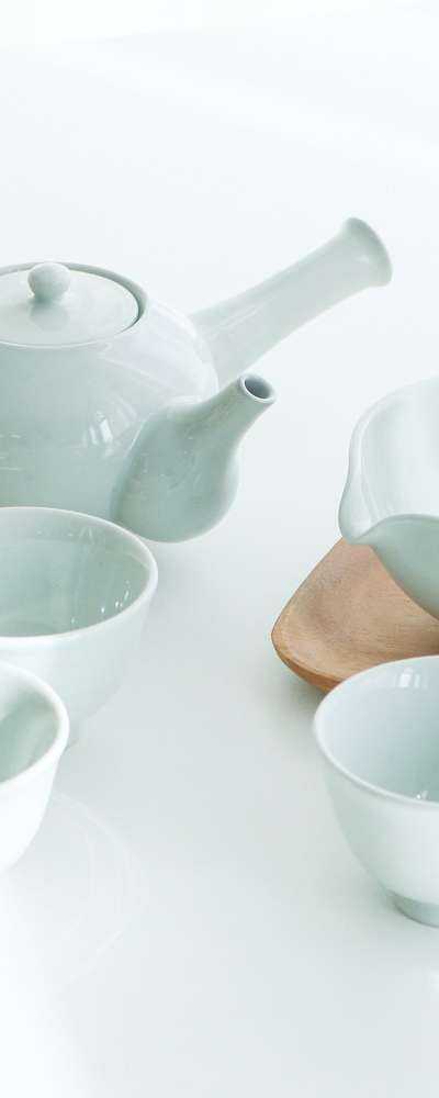 都城 灰粉青 3人茶器セット 伝統茶器湯飲み茶碗茶道セット