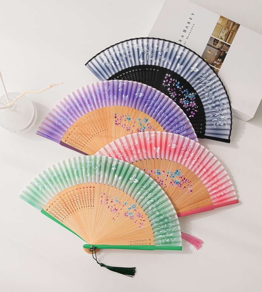 Wildflower Butterfly Folding Fan (P)