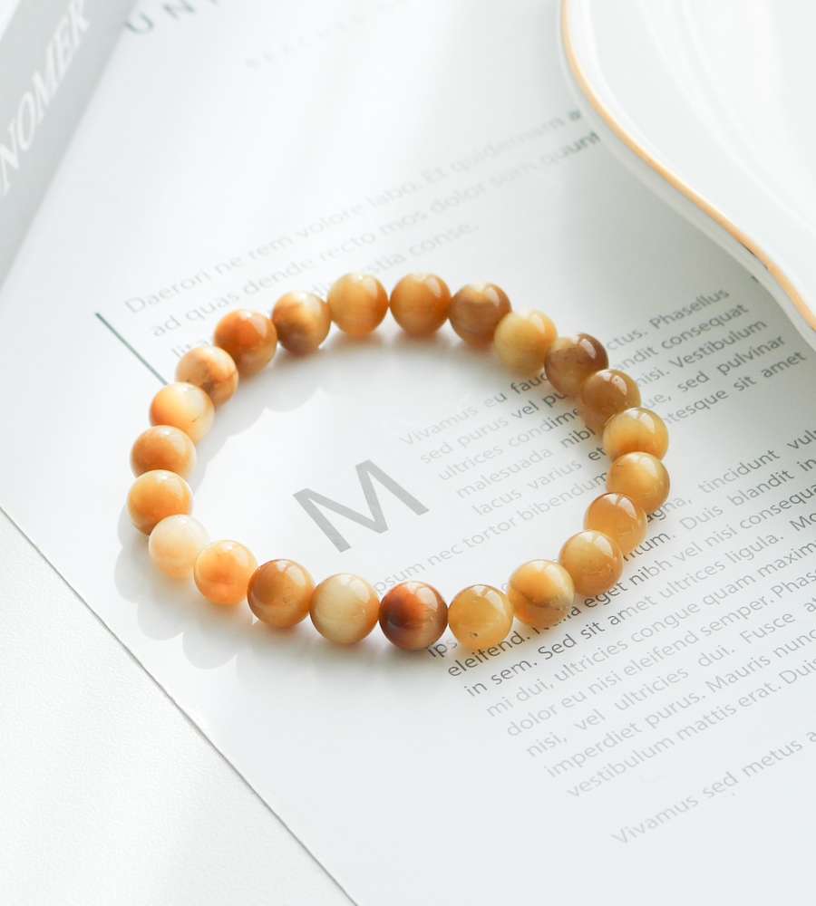AAA Yellow Tiger Eye Simple Raw Stone Bracelet 8mm Men's Women's Natural Stone Power Stone Prayer Bead